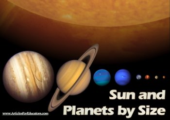 sun and planets by size science classroom poster lesson plans planets in size order